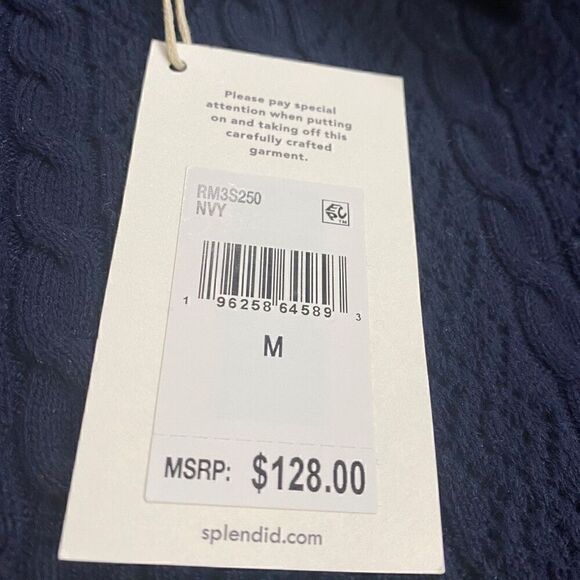 Splendid Womens Cosette Crochet Navy Tank size Medium New with Tags - Picture 8 of 8